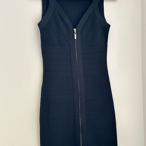 Bebe Black V-Neck Bodycon Mini Dress
